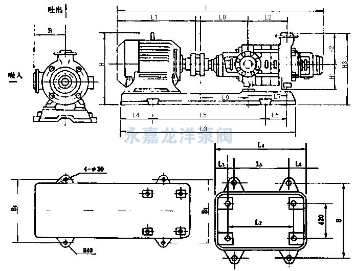 XBD-TSWA臥式多級(jí)消防泵安裝尺寸圖