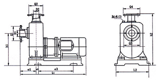 ZCQ型自吸式磁力驅(qū)動(dòng)泵安裝尺寸圖